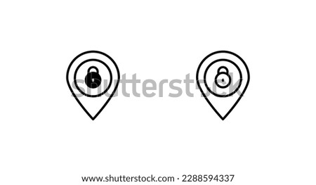 Lock location icon design with white background stock illustration