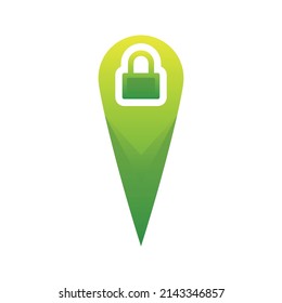 lock location logo element design template icon