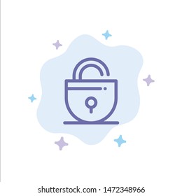 Lock, Locked, Security, Internet Blue Icon on Abstract Cloud Background