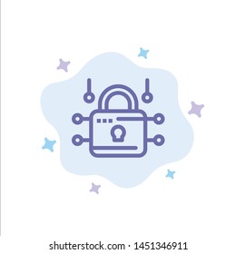 Lock, Locked, Security, Secure Blue Icon on Abstract Cloud Background