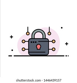 Lock, Locked, Security, Secure Business Logo Template. Flat Color