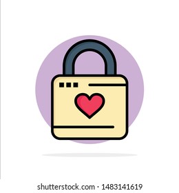 Lock, Locker, Heart, Heart Hacker, Heart Lock Abstract Circle Background Flat color Icon