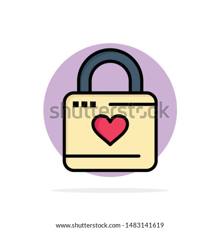 Lock, Locker, Heart, Heart Hacker, Heart Lock Abstract Circle Background Flat color Icon