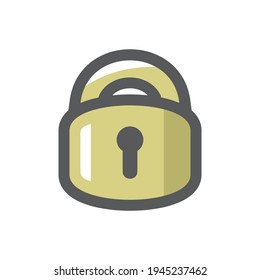 Lock locking door Vector icon Cartoon illustration