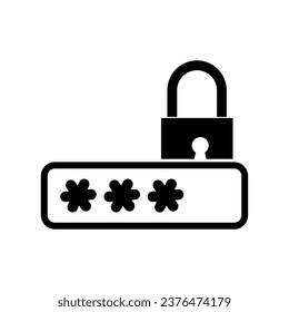 Bloquear, iniciar sesión, contraseña, seguro, símbolo de seguridad, ilustración de estilo de moda plana en fondo blanco..eps