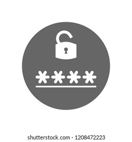 Lock, login, password, security icon. Vector illustration, flat design.