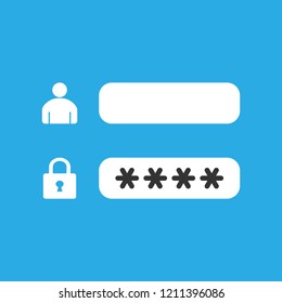 Lock, login, password, security icon. Vector illustration.