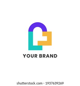 Logotipo de bloqueo Resumen Letra alfabética simple única logotipo único para empresas y empresas. Grabación creativa e identidad corporativa. Diseño de marca