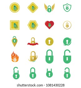 Lock logo business password security illustration vector icons emblem isolated premium symbol