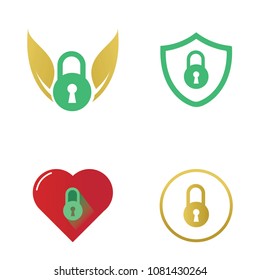 Lock logo business password security illustration vector icons emblem isolated premium symbol