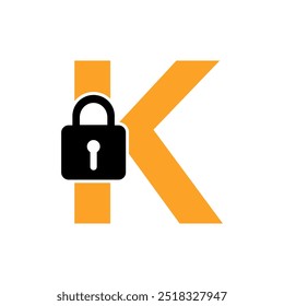  Lock Logo combine with letter K vector template