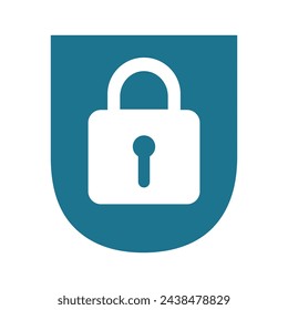 lock logo combine with letter U vector template
