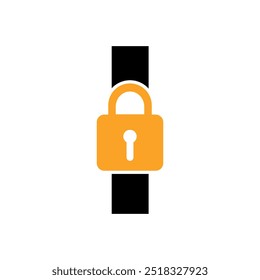  Lock Logo combine with letter I vector template