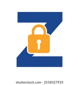  Bloquear logotipo combinar com a letra Z modelo de vetor