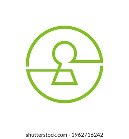 Lock logo design, keyhole line icon, security symbol illustration, outline style vector