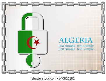 lock logo made from the flag of Algeria