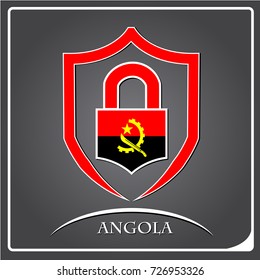 lock logo made from the flag of Angola