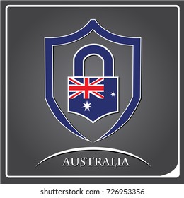 lock logo made from the flag of Australia