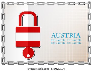 lock logo made from the flag of Austria