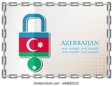 lock logo made from the flag of Azerbaijan