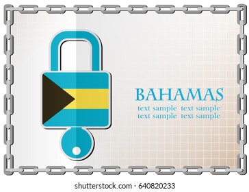 lock logo made from the flag of Bahamas