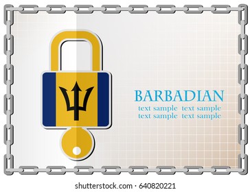lock logo made from the flag of Barbadian