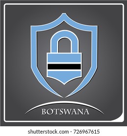 lock logo made from the flag of Botswana