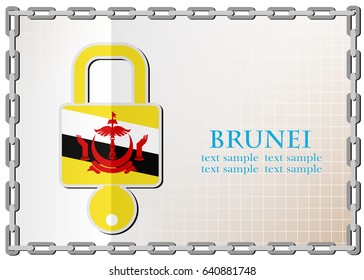 lock logo made from the flag of brunei