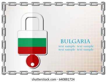 lock logo made from the flag of Bulgaria