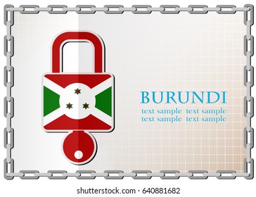 lock logo made from the flag of burundi