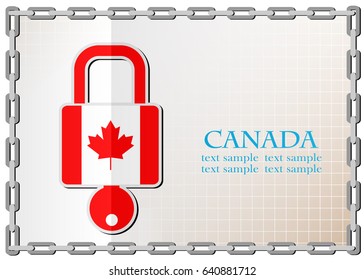 lock logo made from the flag of Canada
