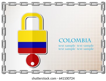 lock logo made from the flag of colombia