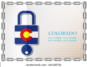 lock logo made from the flag of Colorado