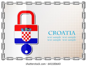 lock logo made from the flag of croatia