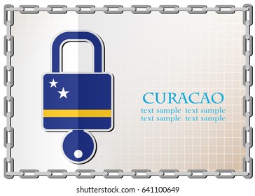 lock logo made from the flag of Curacao