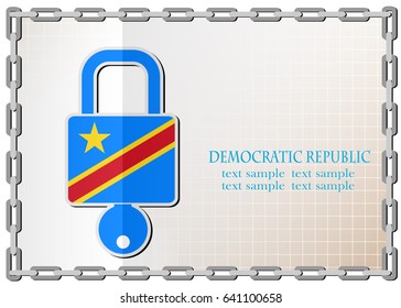 lock logo made from the flag of Democratic Republic
