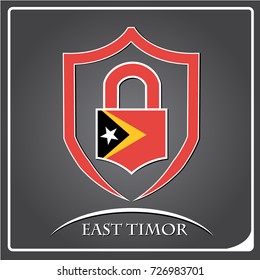 lock logo made from the flag of East Timor