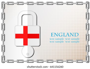 lock logo made from the flag of England