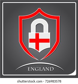 lock logo made from the flag of England