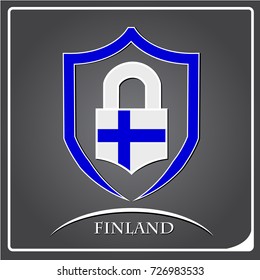 lock logo made from the flag of Finland