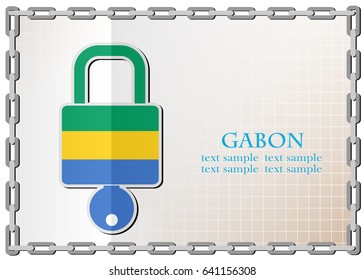 lock logo made from the flag of Gabon