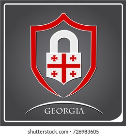 lock logo made from the flag of Georgia
