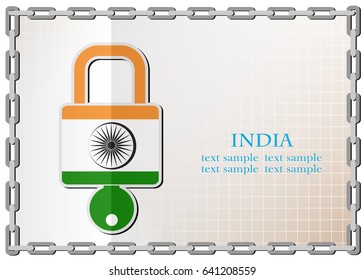 lock logo made from the flag of India