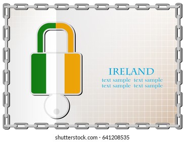 lock logo made from the flag of Ireland