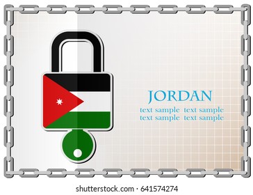 lock logo made from the flag of Jordan