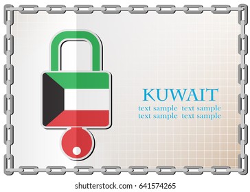 lock logo made from the flag of Kuwait