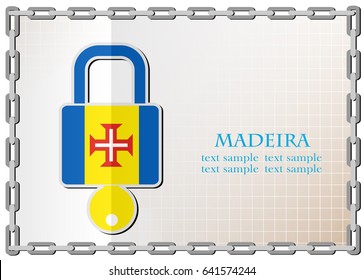 lock logo made from the flag of Madeira