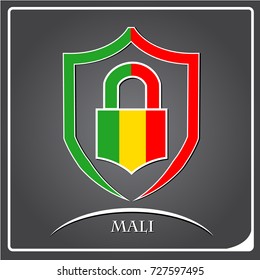 lock logo made from the flag of Mali