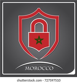 lock logo made from the flag of Morocco