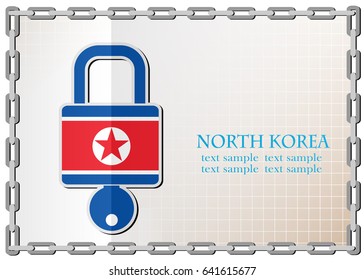 lock logo made from the flag of North Korea